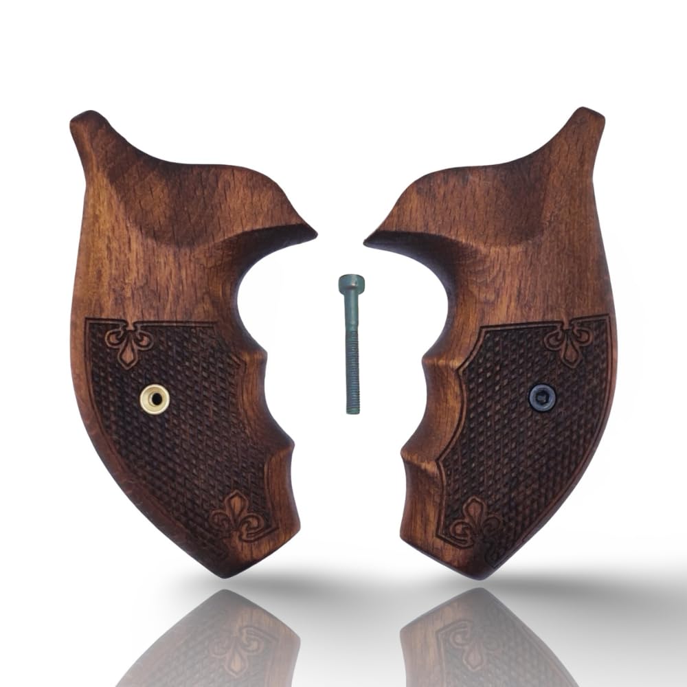Zib Grips Gun Grip, Beech Wood, Checkred - Brown