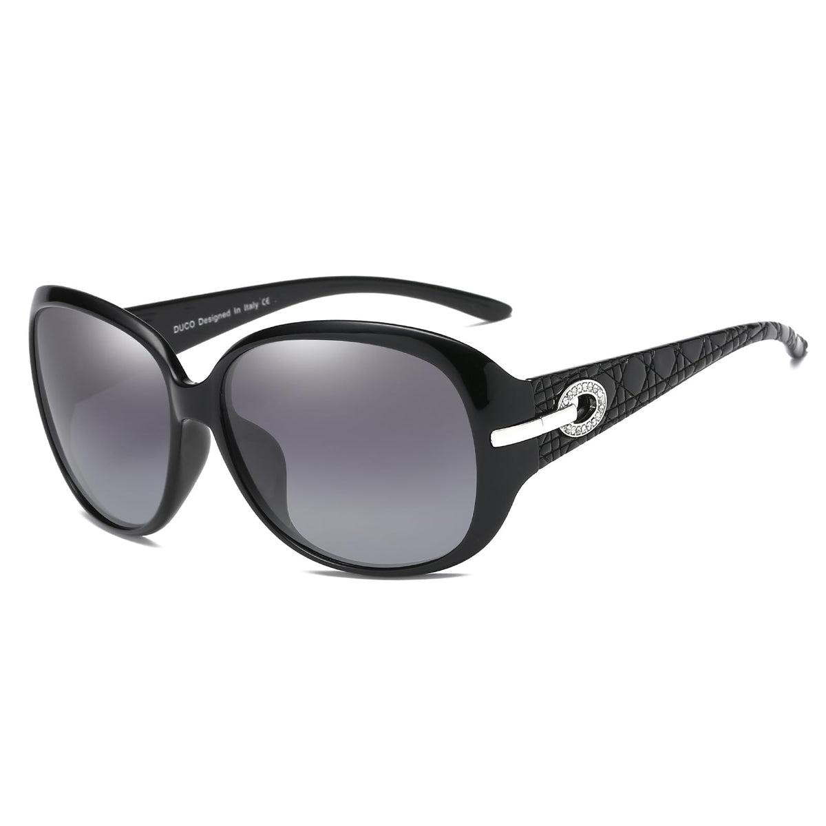 DUCO Sunglasses, One Size, Black Frame Gray Lens