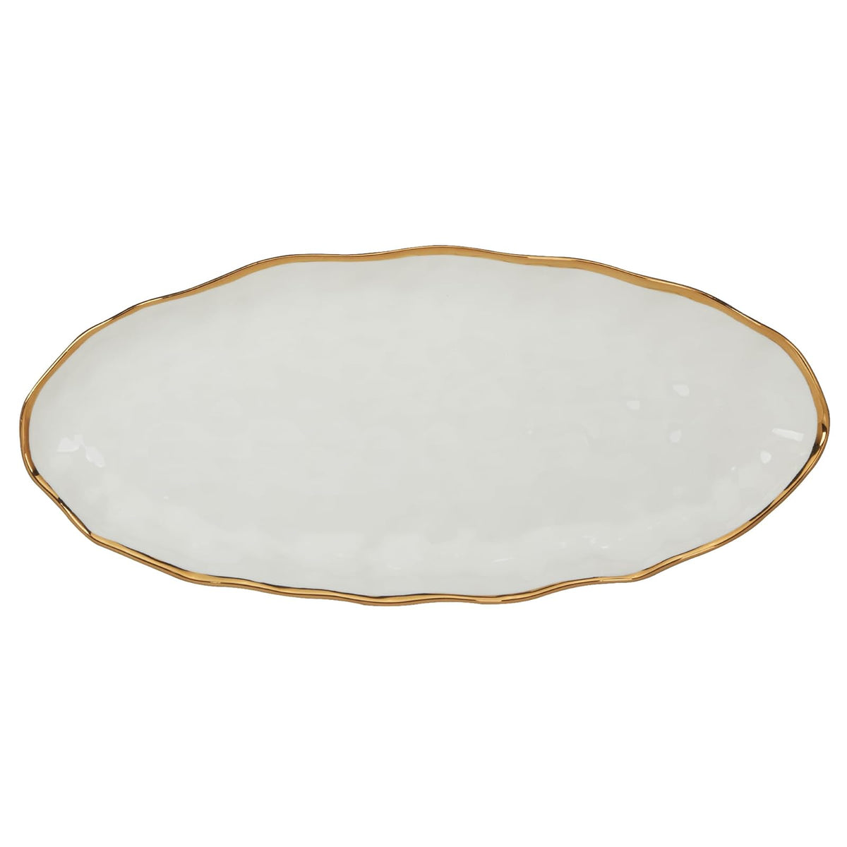 Certified International Dishware Plate, Large, White; Gold