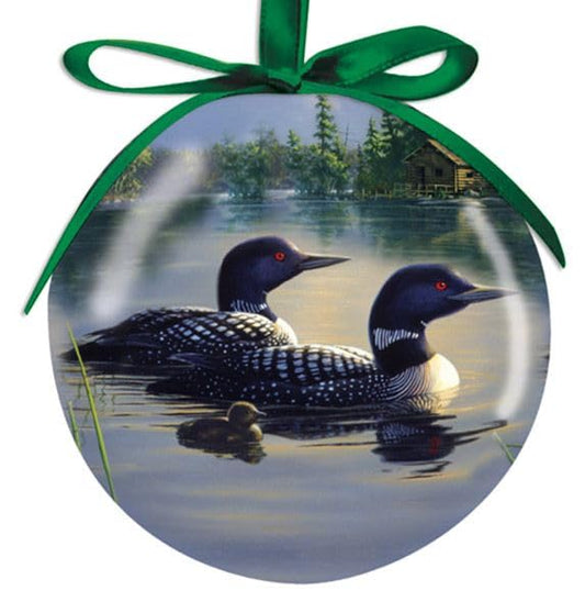 Cape Shore Christmas Ball Ornament - Tranquil Moment Loon Gift for Retirement Beach Lover Holiday Tree Decoration, Home Collection