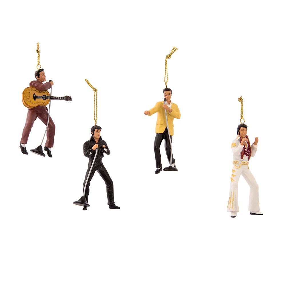 Kurt Adler EP2176 Elvis Presley 4Piece Ornament Set Elvis Presley 4Piece Ornament Gift Set
