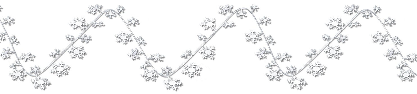 Beistle 1-Pack Gleam 'N Flex Snowflake Garland, 25-Feet