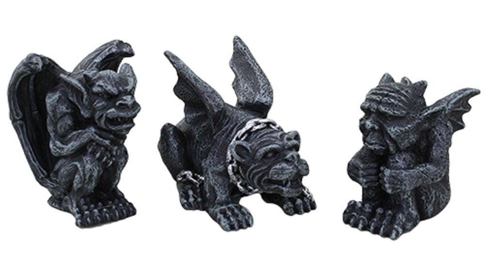 Pacific Trading Giftware 2.75 Inch Miniature Gargoyles Statue Figurines, Set of Three