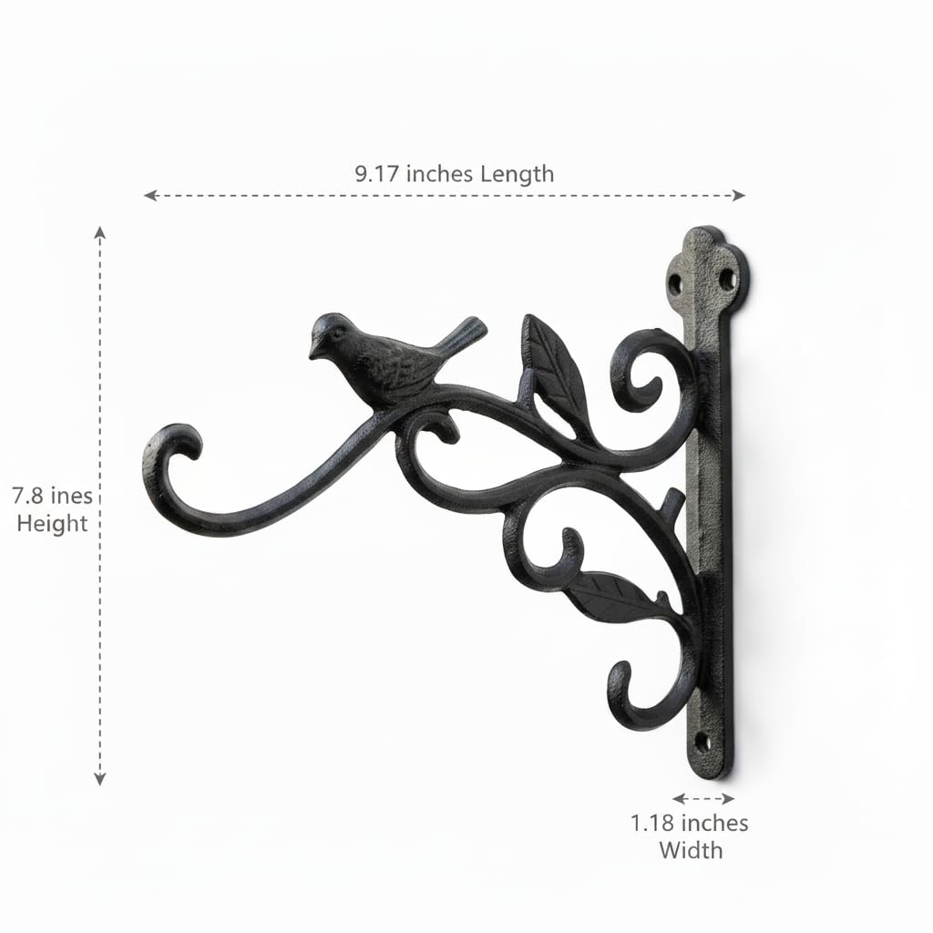 Comfy Hour 9.17 Inch Plant Hooks for Wall, Bird Plant Bracket