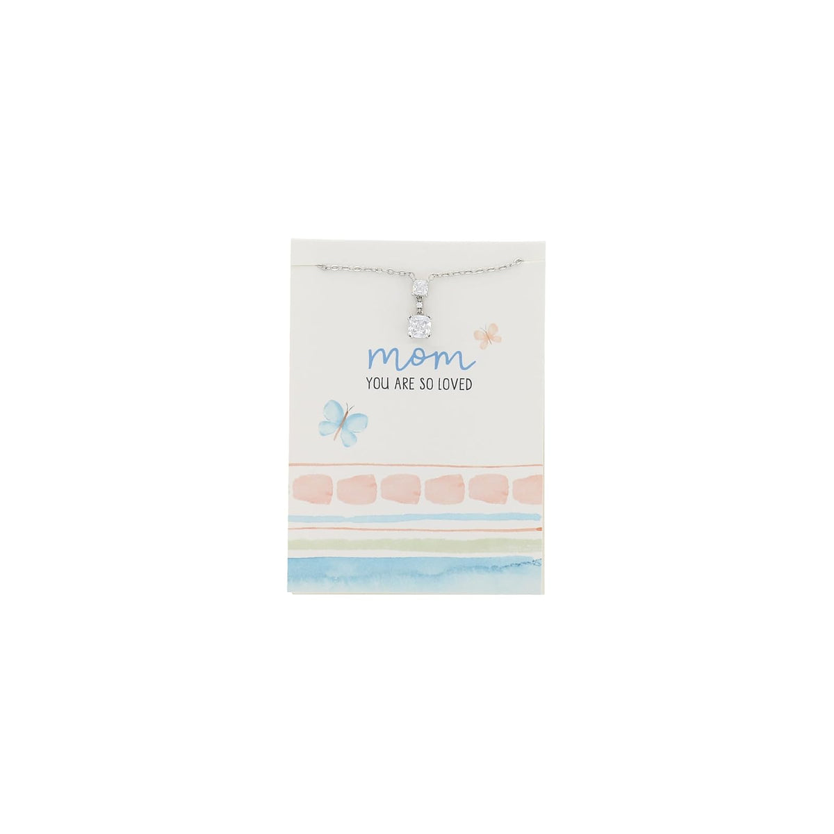 Pavilion Gift Company Necklace, 16.5" - 18.5", Clear, Silver, Blue, Pink, Green