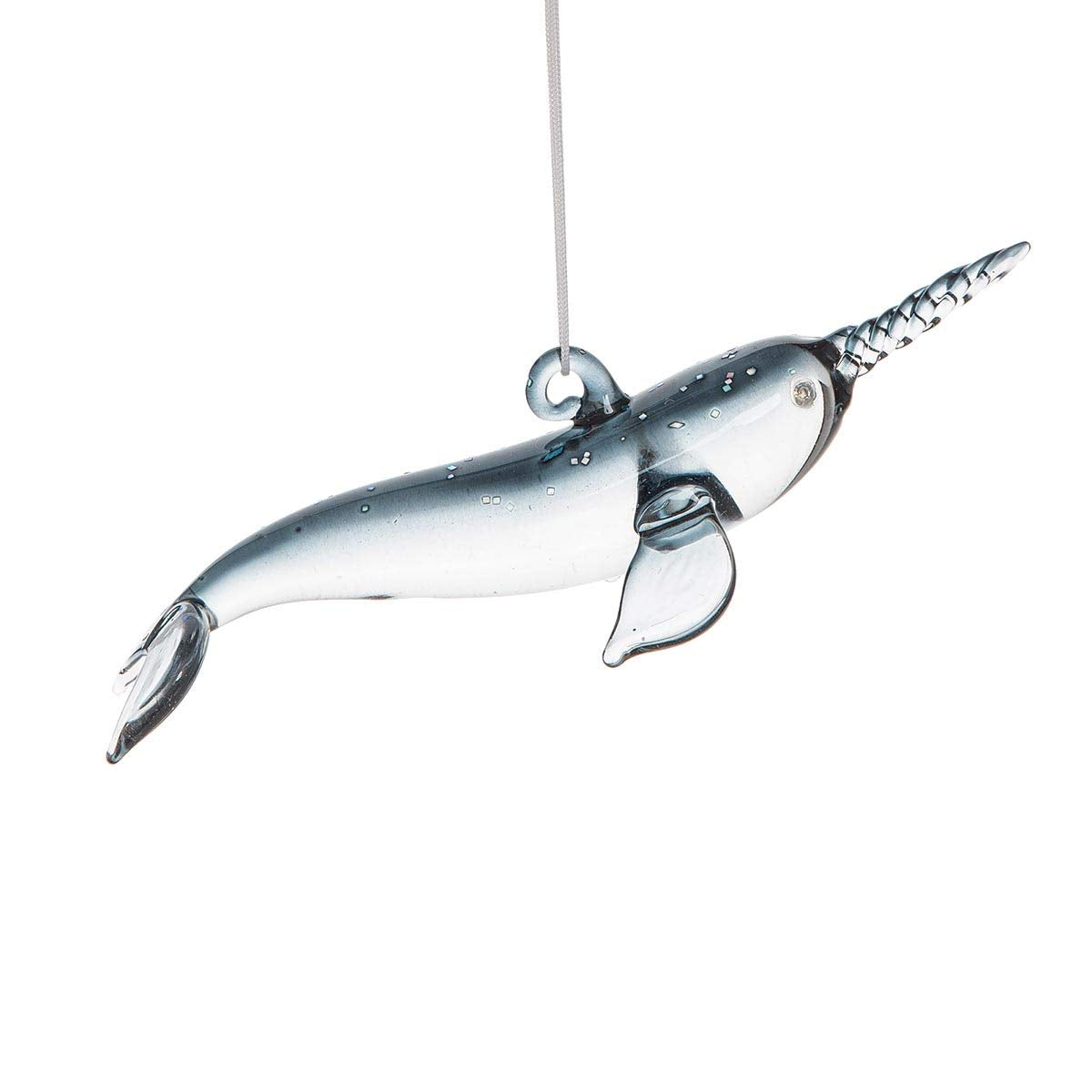 C&F Home Hanging Ornament, 5 Inch, Merry Coastmas Narwhal Whale Ocean Blue