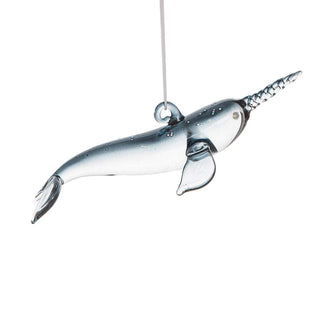 C&F Home Hanging Ornament, 5 Inch, Merry Coastmas Narwhal Whale Ocean Blue