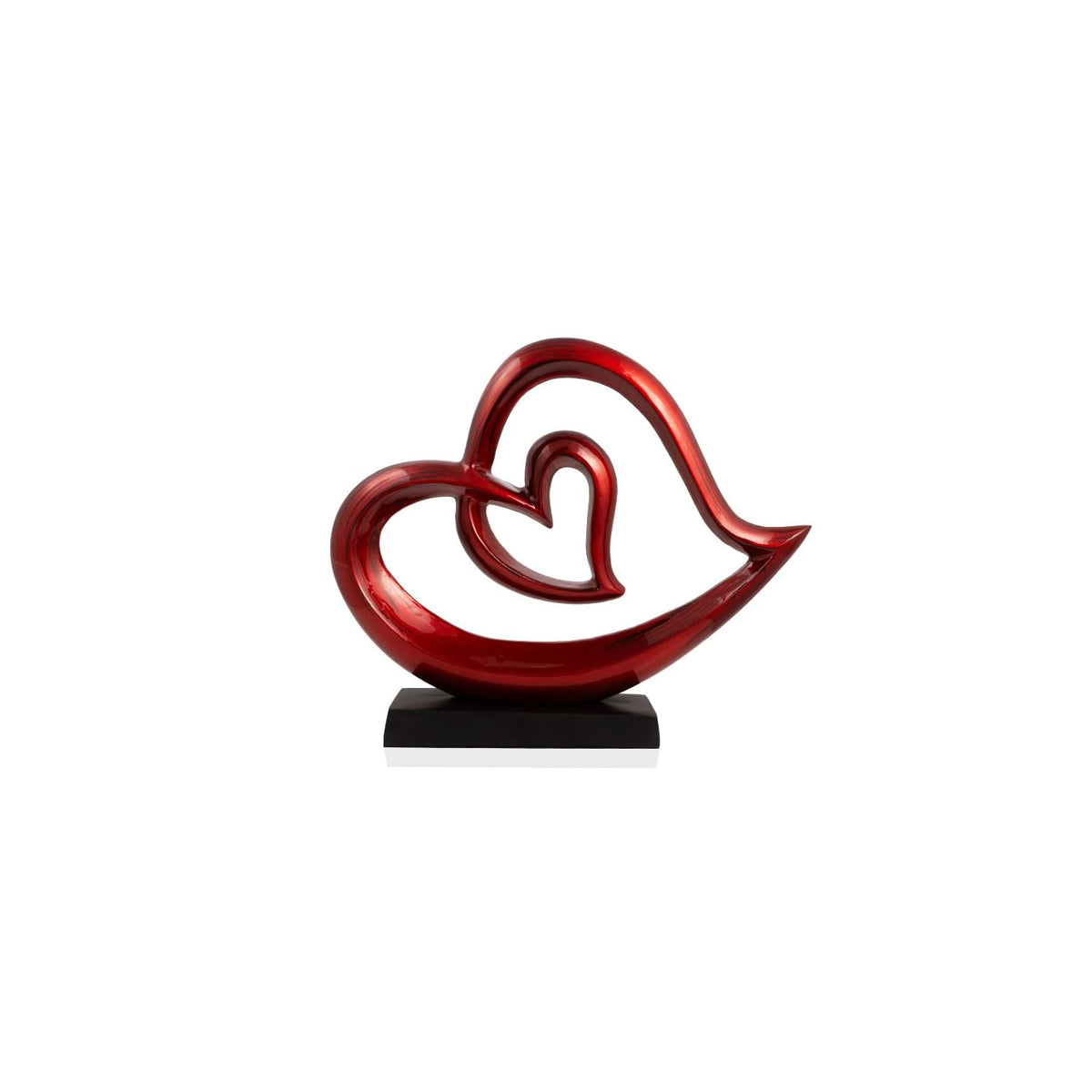 Modern Day Accents Sculpture, 14.75" L x 3" W x 12" H, Red, Black