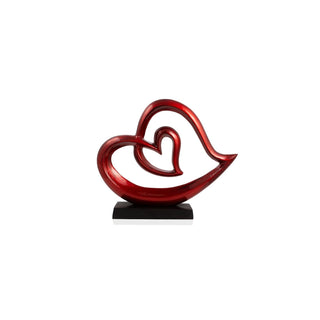 Modern Day Accents Sculpture, 14.75" L x 3" W x 12" H, Red, Black