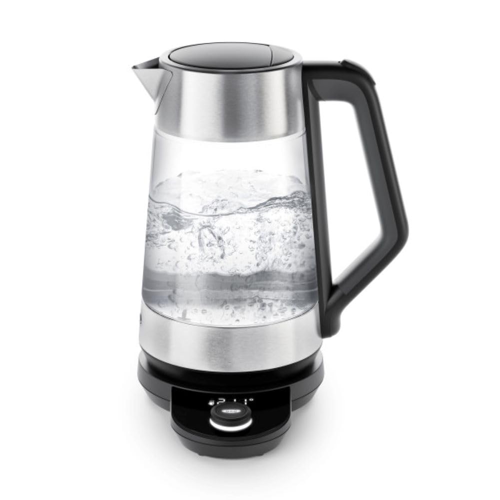 OXO On Cordless Glass Adjustable Temperature Electric Kettle, Stainless Steel
