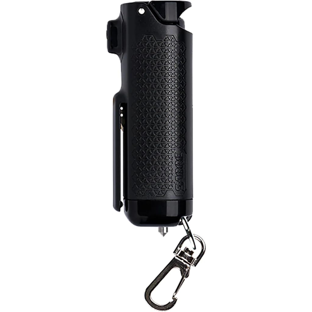SABRE RED Safe Escape, 3-in-1 Car Safety Tool - Seat Belt Cutter and Window Glass Breaker, Maximum Police Strength Black Pepper Gel Increases Accuracy, 25 Bursts, with Key Chain Snap Clip, One Size