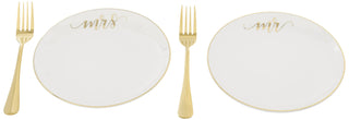 Lillian Rose Mr and Mrs Cake Plates with 2 Forks Wedding Cake Ceremony Alternative Set (PL102)