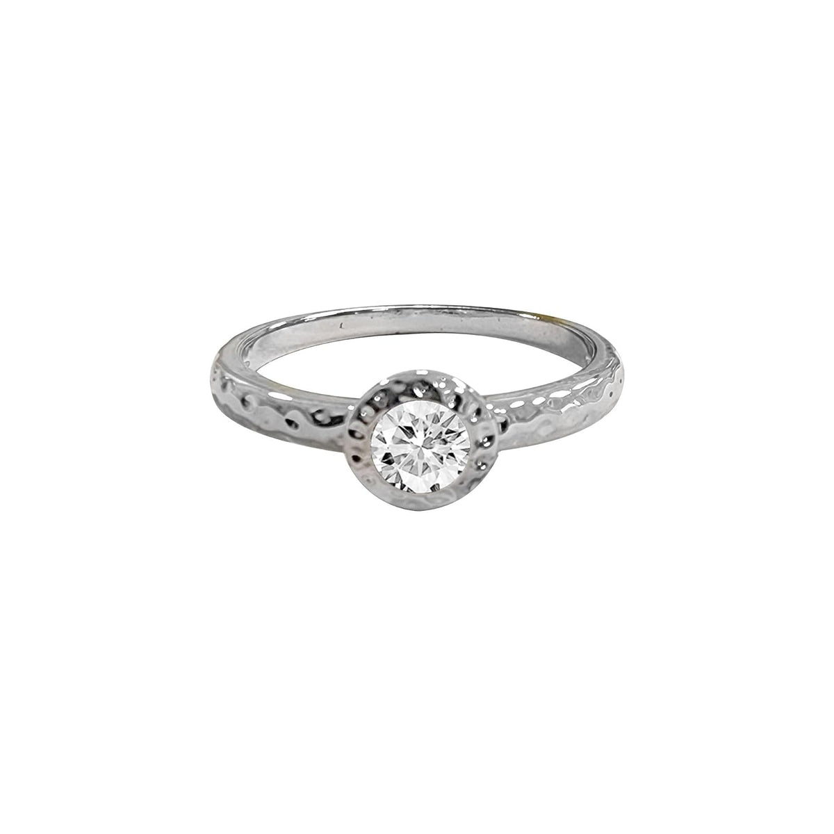 Maya J Ring, Size 6, White Gold (Synthetic Diamond)