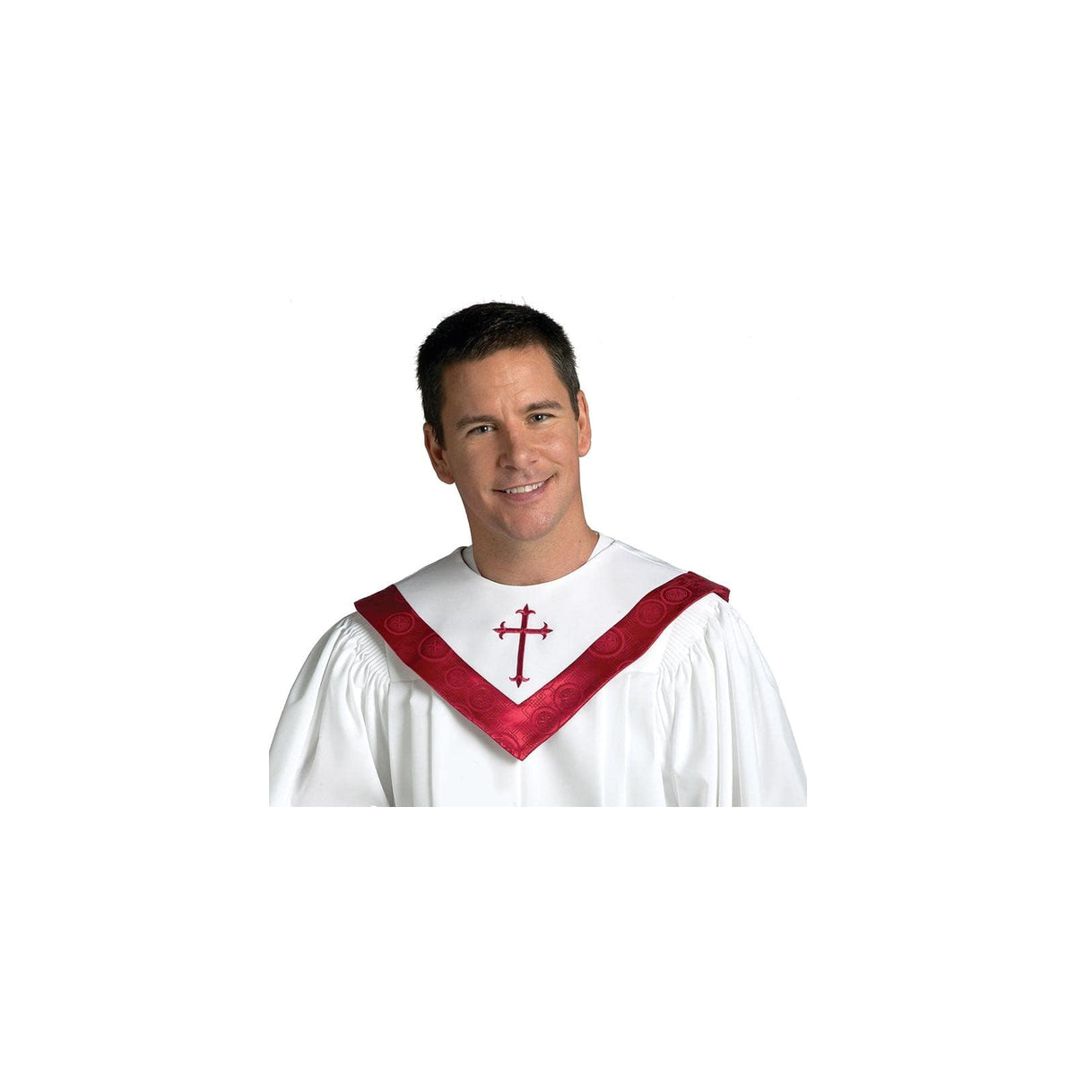 Murphy Robes Apparel Head Neck Covering, Adult, White With Vermillion