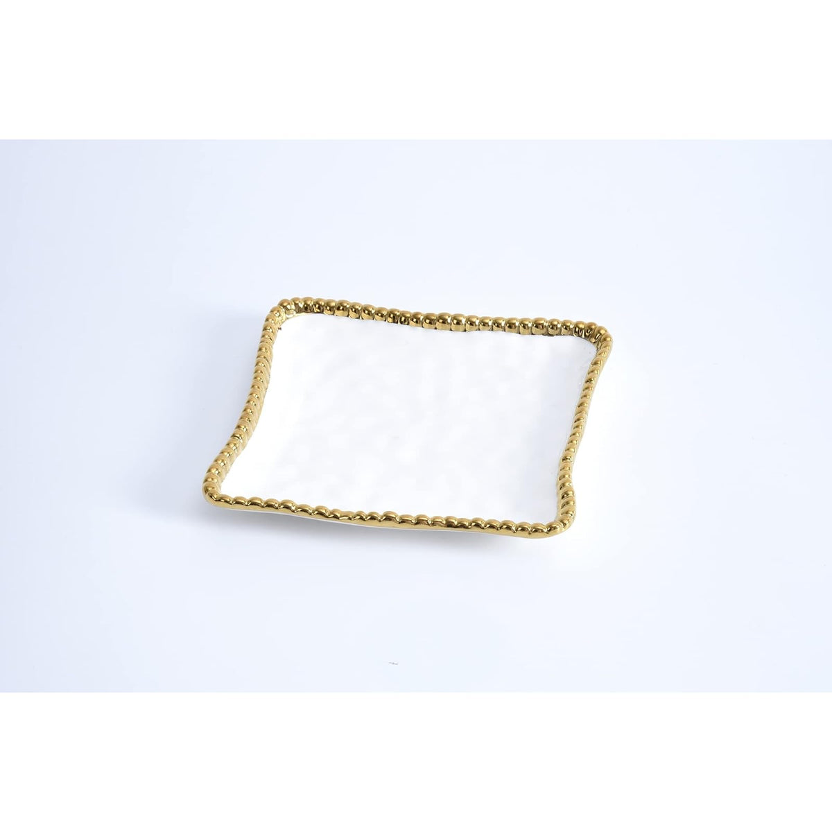 Pampa Bay Dishware Plate, 6.5 Inch, White/Gold Tone