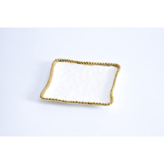 Pampa Bay Dishware Plate, 6.5 Inch, White/Gold Tone