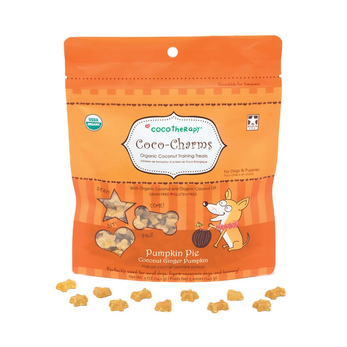 Cocotherapy Coco-Charms Training Treats – Pumpkin Pie, (1 Pouch), 5 Oz.