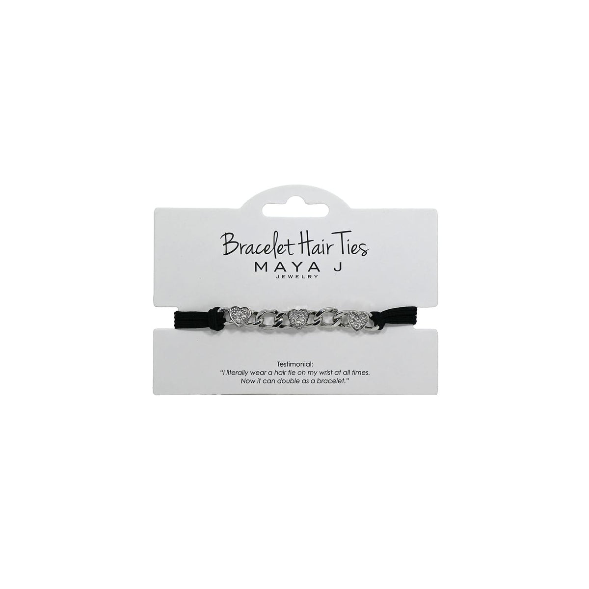 Maya J Hair Tie, 1 Count (Pack of 1), Black Heart