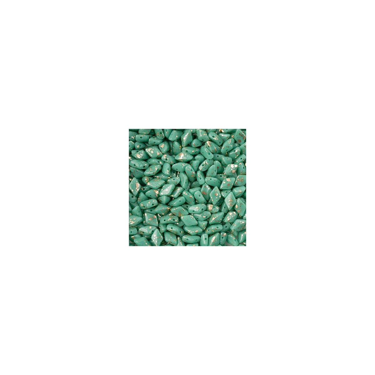 John Bead Craft Bead, Turquoise Green Gold Splash