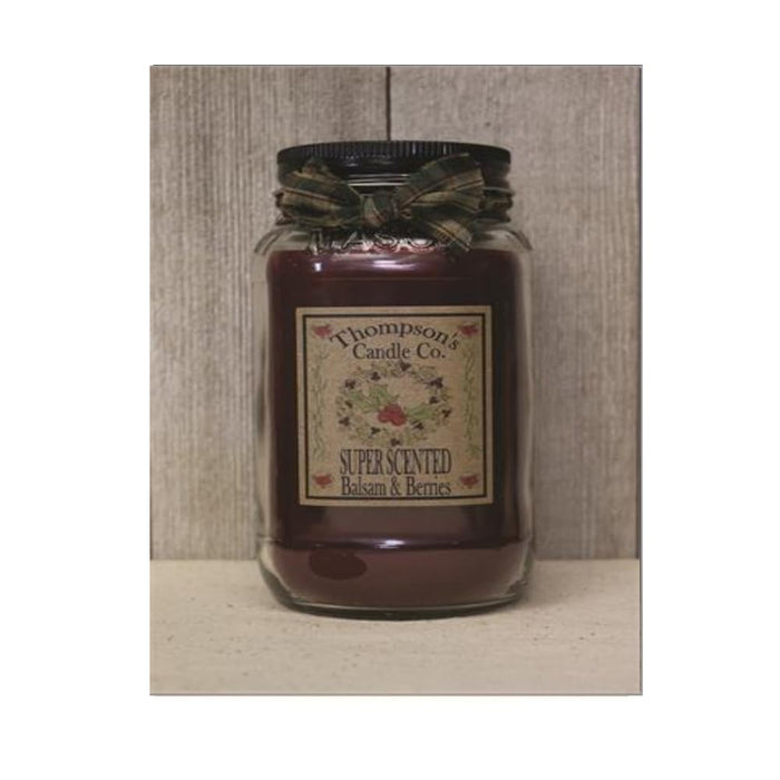 Thompson's Candle bblm Balsam and Berries Large Mason Jar Scented Candle, 20 Oz