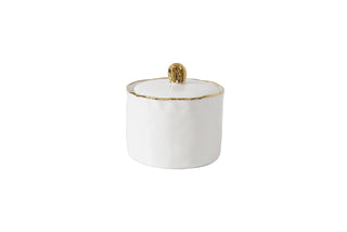Pampa Bay Dishware Bowl, 4 x 4, Portofino White and Gold