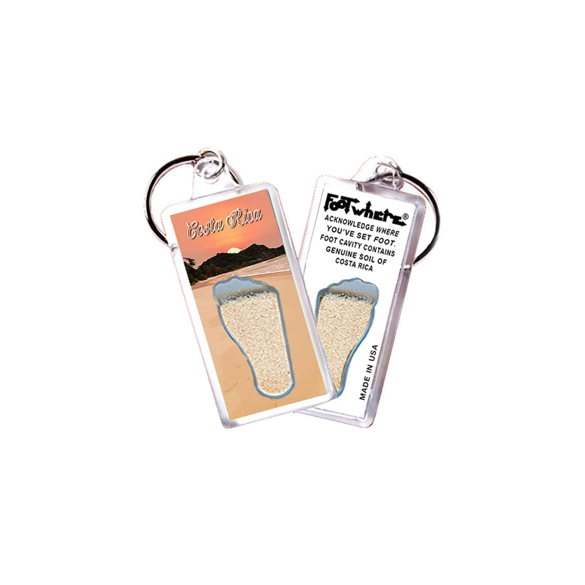 FootWhere Keychain, Small, Cr106 - Sunset