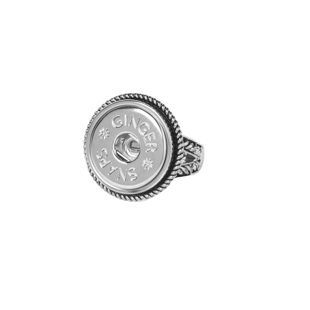 Ginger Snaps Ring, Adjustable, Silver