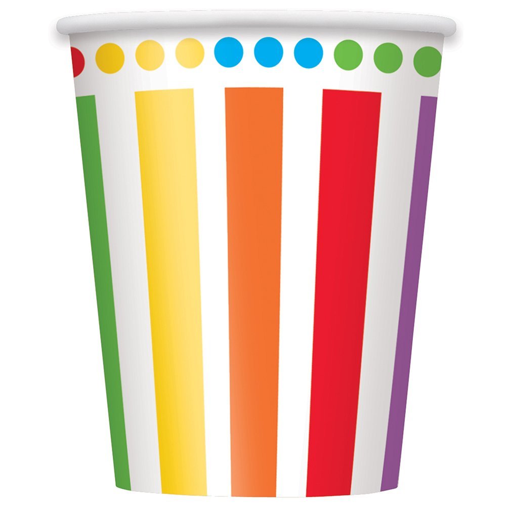 Unique Industries 9oz Rainbow Party Cups 8ct