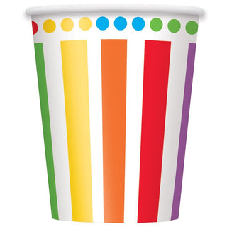 Unique Industries 9oz Rainbow Party Cups 8ct