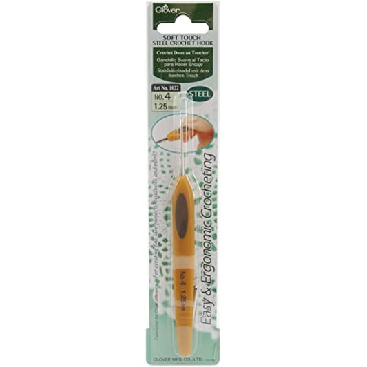 Clover Soft Touch Steel Crochet Hooks, No. 4/1.25mm