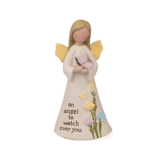 Blossom Bucket Figurine, Small, Beige, Pink