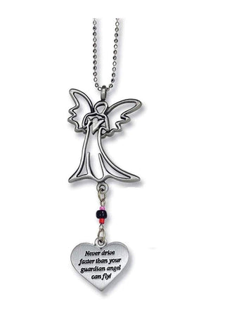 Cathedral Art KT230 Never Drive Faster Angel Ball Chain Car Charm
