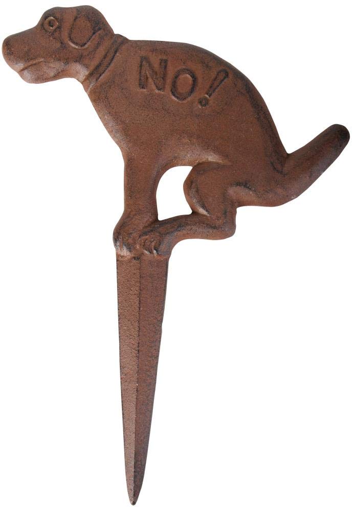 Esschert Design USA HB13 No Pooping Yard Sign Antique Rust