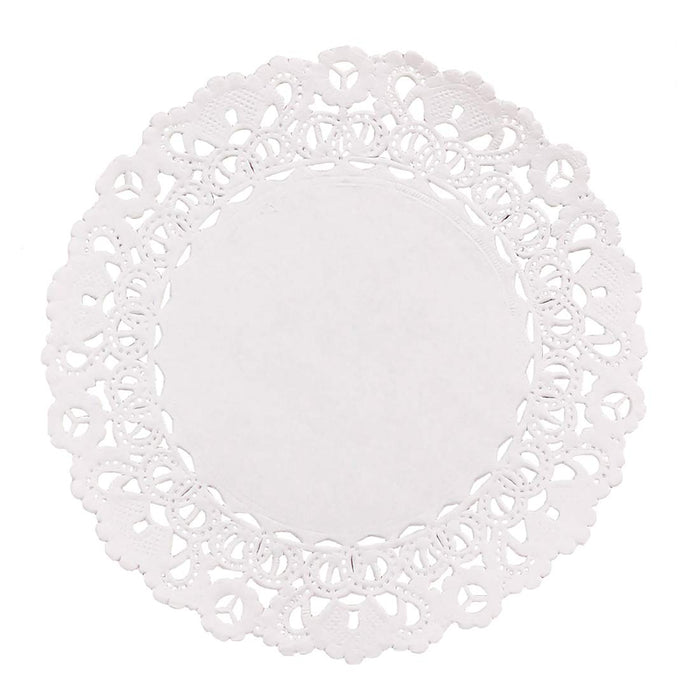Hygloss Products, Inc 4" White doilies Round Paper Decorative, Lace Disposable-Food Grade Safe-4 Inches-36 Pack, 4-Inch, 36 Count