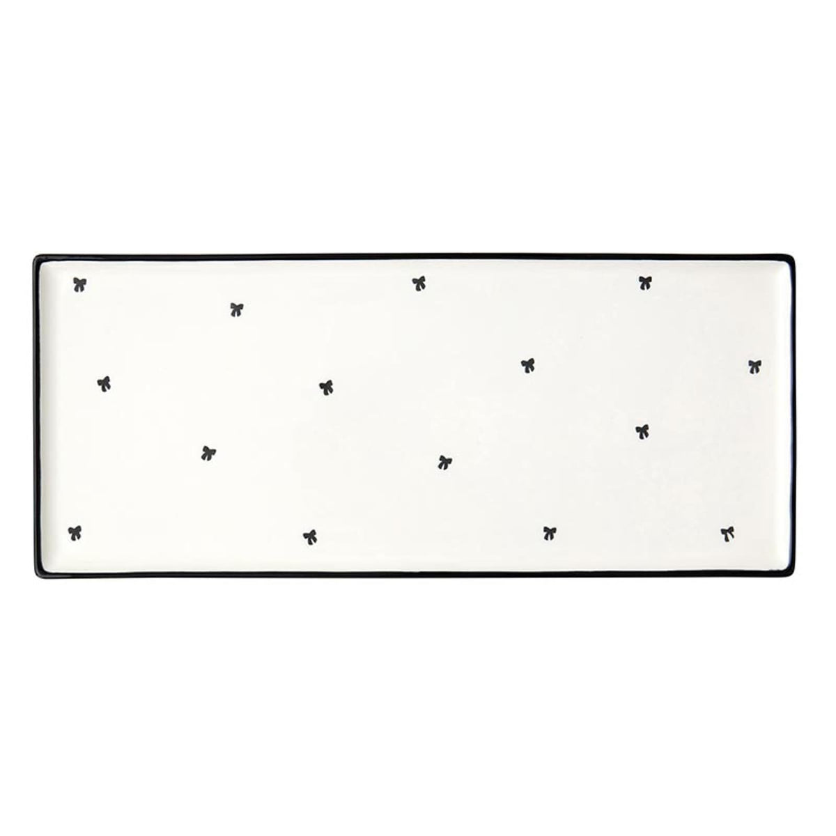 Santa Barbara Design Studio Dishware Plate, Rectangular 14" x 6", Black Bows