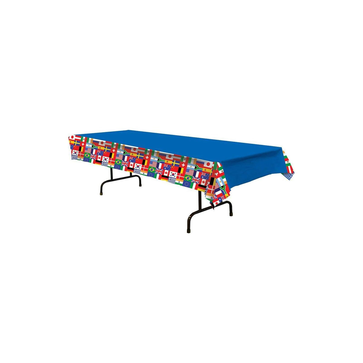 Beistle Tablecloth, 108" x 54" (Rectangular), Blue, Red, White, Green, Yellow