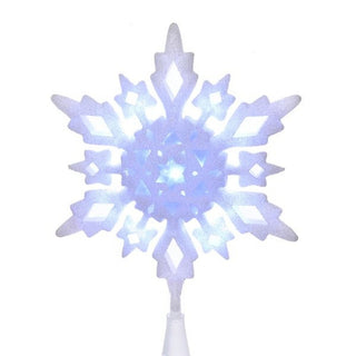 Kurt Adler 10 inches Cool White LED Glitter Snowflake Treetop