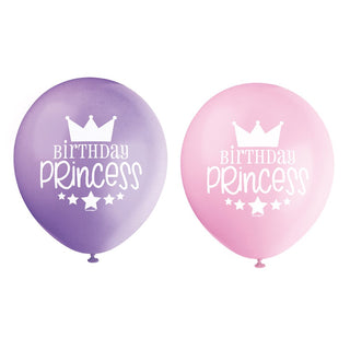 Unique Industries Pink and Purple Princess Latex Balloons, 8 Ct.