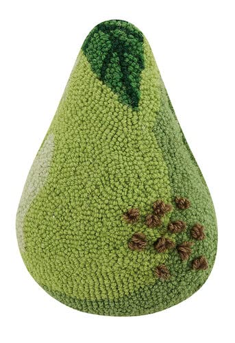Peking Handicraft Pear Shaped, Hook Pillow, Wool and Poly Velvet