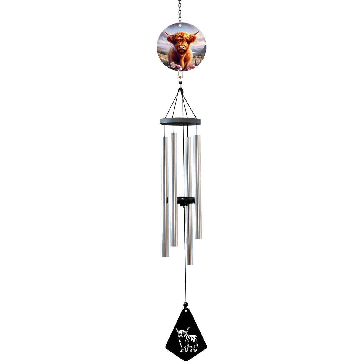 Spoontiques Wind Chime, Highland Cow Metal, Highland Cow