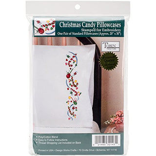 Design Works Crafts Christmas Candy Pillowcases for Embroidery