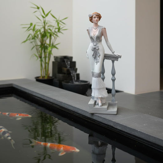 Comfy Hour 13 Inch Victorian Lady Figurine, Art Deco Staircase Statue