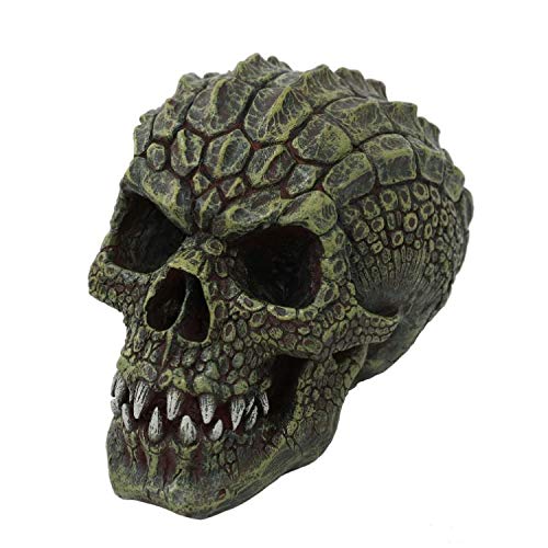 Pacific Trading Giftware Mutated Scaly Lizard Man Gator Head Skull Collectible Resin Home Decor Statue