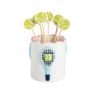 Mud Pie Serveware, 2 1/4" x 2", White Single Racket