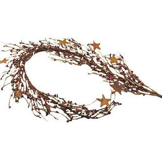 CWI Gifts Garland, 40" w/ Flat Stars, Country Mix
