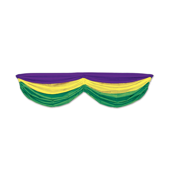 Beistle Mardi Gras Fabric Bunting (golden-yellow, green, purple) Party Accessory (1 count) (1/Pkg)