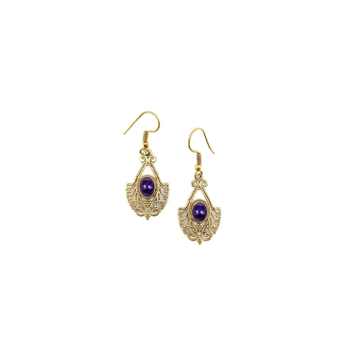 Anju Earring, Purple, Traditional