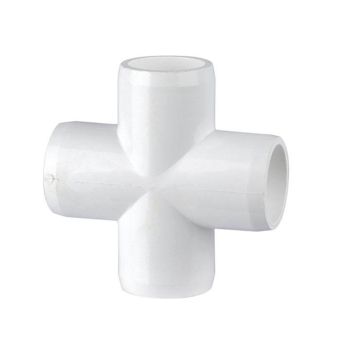Snapclamp PVC- Cross ¬Ω" (Furniture Grade White)