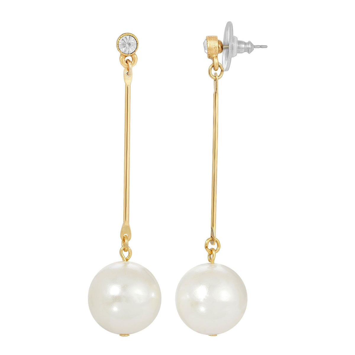 1928 Jewelry Company Earring, 2.7"L x 0.67"W, White
