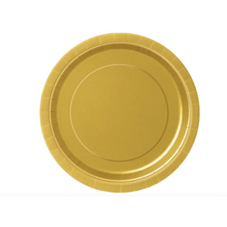 Unique Party Dishware Plate, 7 inch (8 count), Gold
